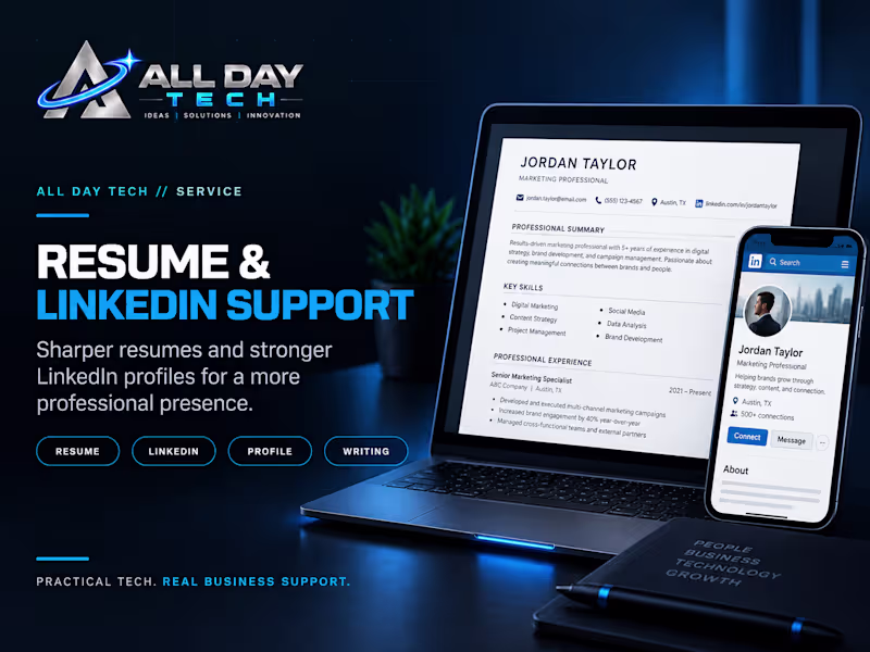 Cover image for Resume & LinkedIn Support