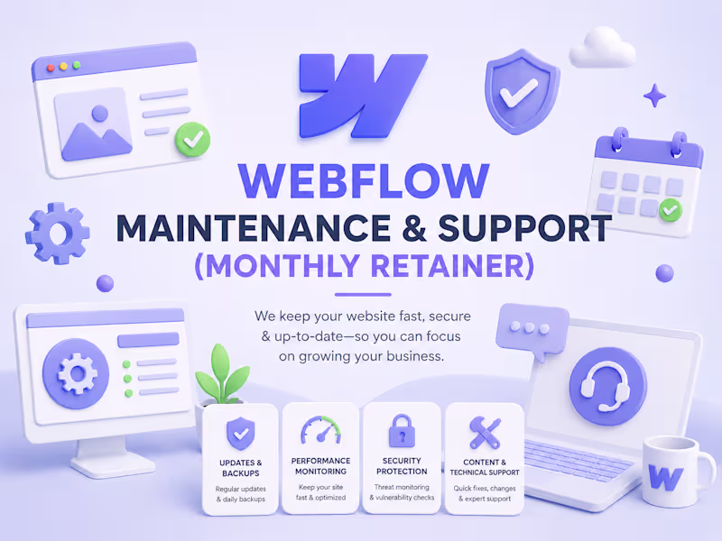 Cover image for Webflow Maintenance & Support (Monthly Retainer)