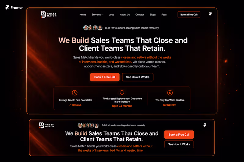 Cover image for SalesMatch.co — Framer Website Development