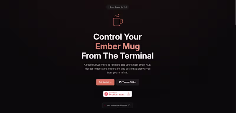 Cover image for ember-mug — Terminal Control for a Smart Mug