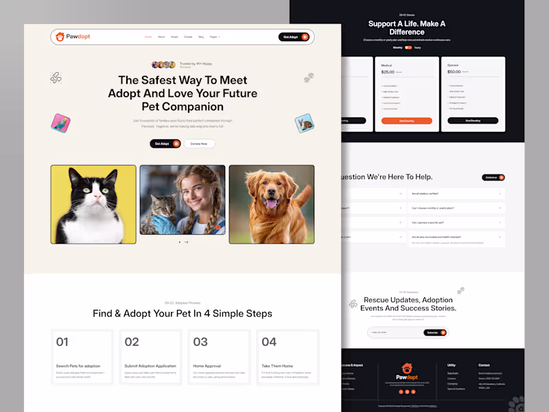 Cover image for Pawdopt — Pet Adoption Website