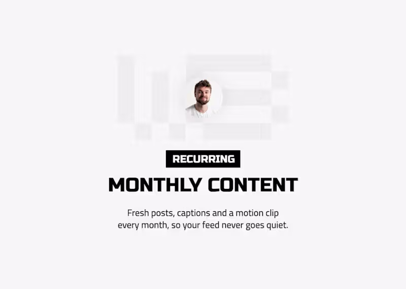 Cover image for Monthly Content - 12 to 16 posts a month