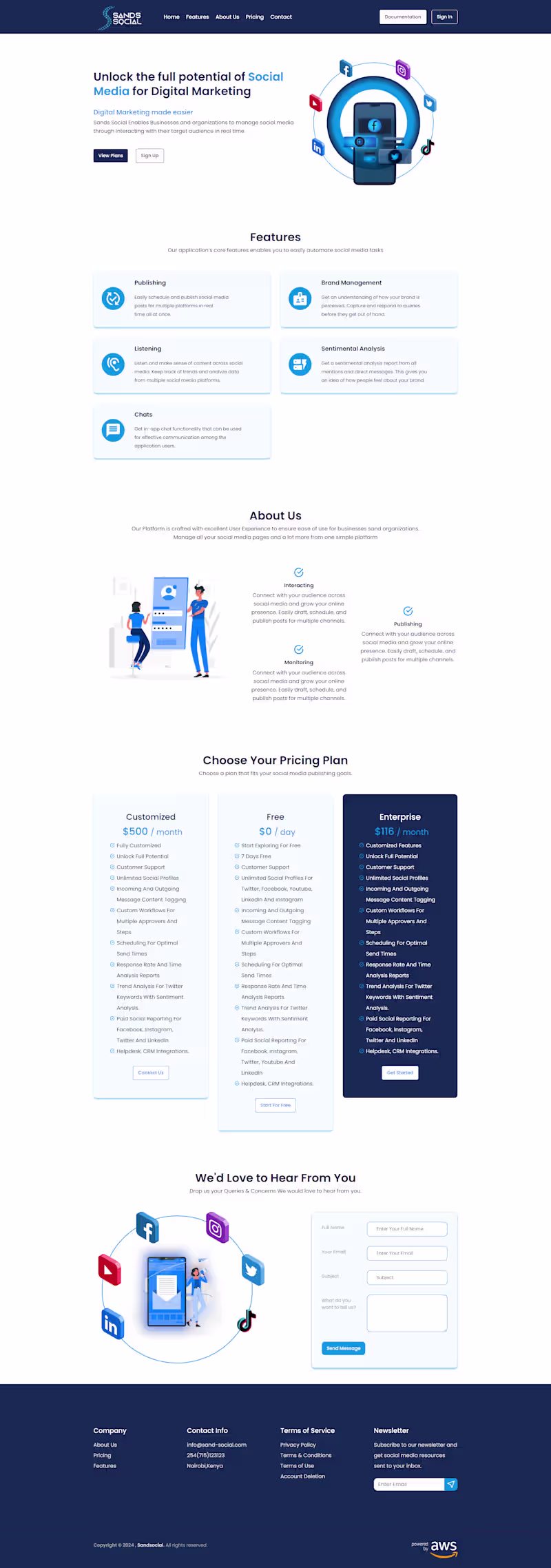 Cover image for SandSocial, a SaaS social media management web applications