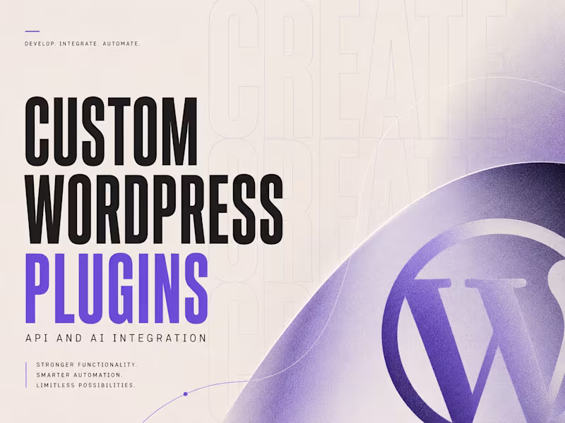 Cover image for Custom WordPress Plugin Development, API and AI Integration