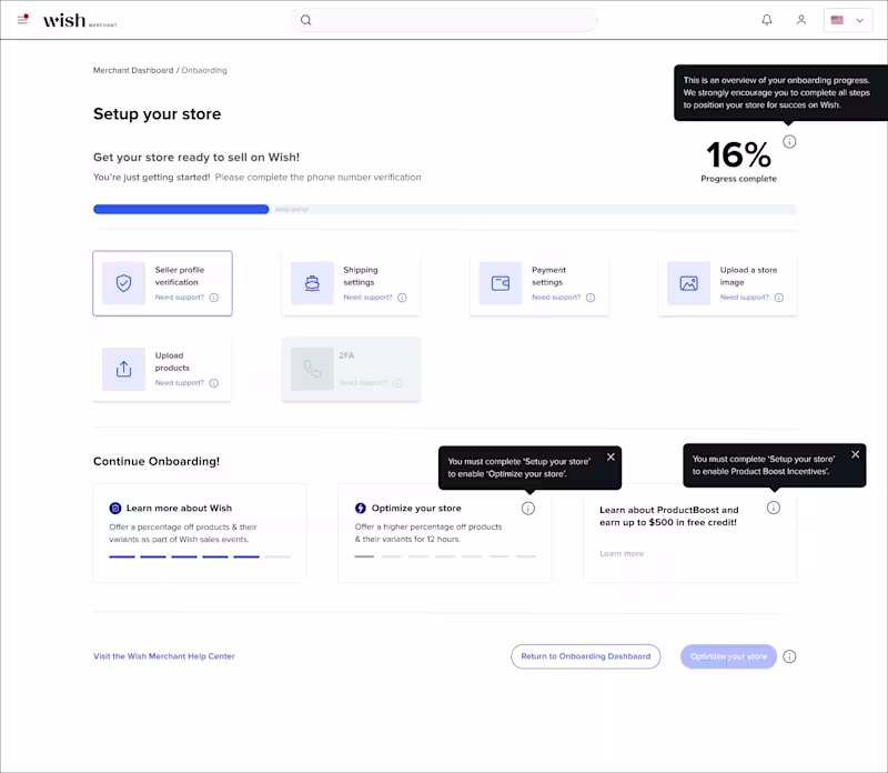 Cover image for Wish - Merchant Onboarding