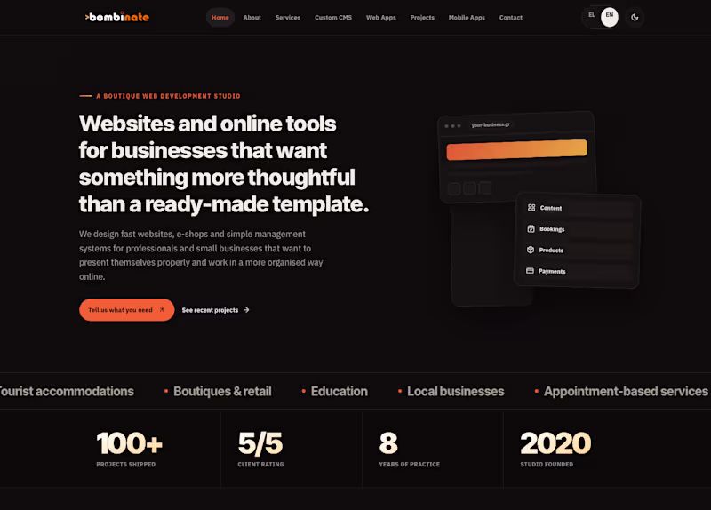 Cover image for I will build a custom business website with a custom CMS