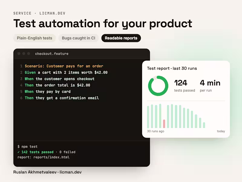 Cover image for Test automation for your web app or API (long-term)