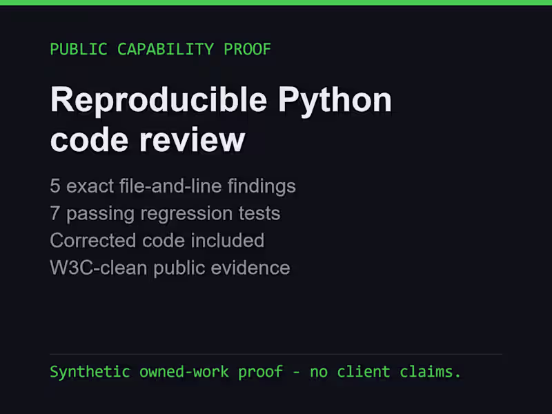 Cover image for Reproducible five-finding Python code review