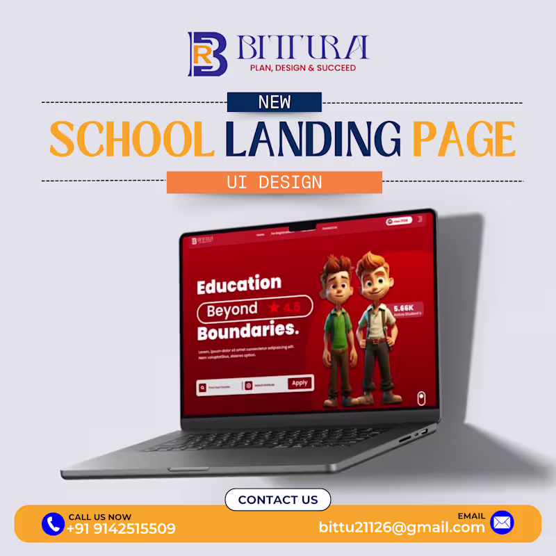 Cover image for School website landing page ui design by bittu rai :: Behance