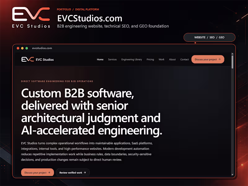 Cover image for EVC Studios — B2B website,
