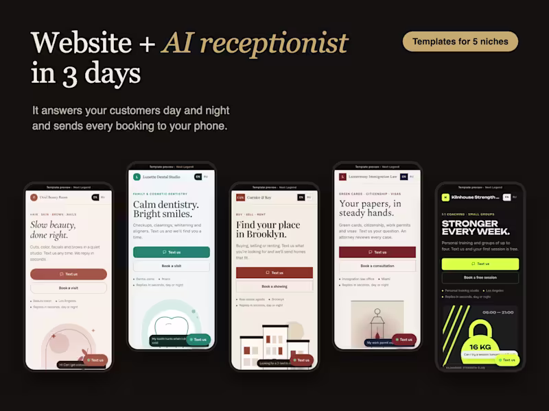 Cover image for Website + AI Receptionist in 3 Days