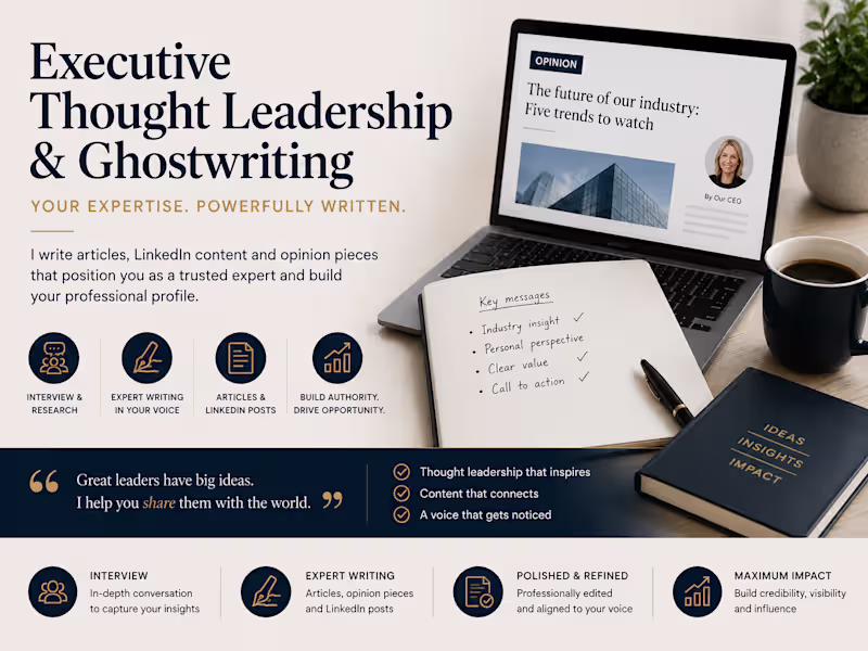 Cover image for Executive Thought Leadership & Ghostwriting