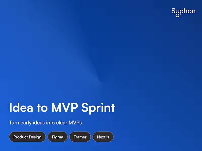 Cover image for Idea to MVP Sprint