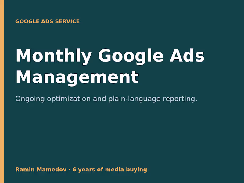 Cover image for Monthly Google Ads Management