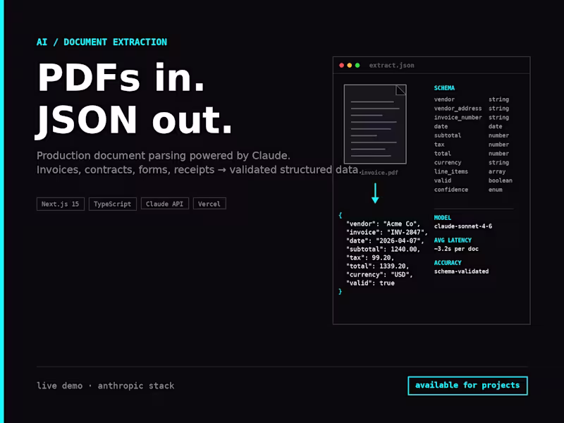 Cover image for Production Document Extraction System (PDF to JSON)