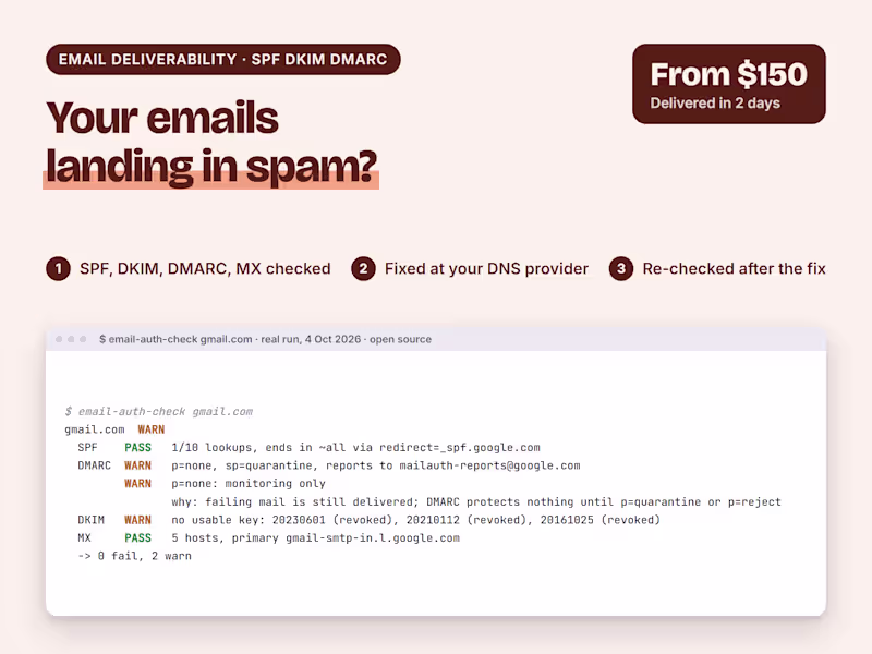 Cover image for Emails Going to Spam? SPF, DKIM and DMARC Fixed and Verified