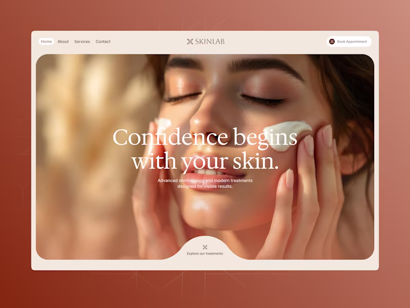 Cover image for SkinLab Skincare Clinic Landing Page Design