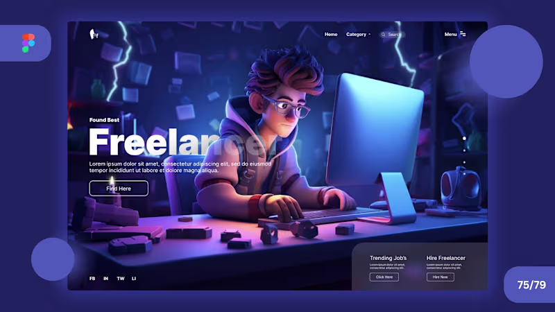 Cover image for Freelancer Website Landing Page UI Design in Figma