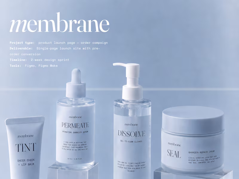 Cover image for Membrane | Barrier-First Skincare, Reimagined | Landing Page