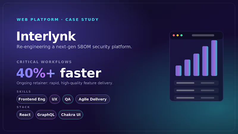 Cover image for Interlynk — SBOM platform, 40%+ faster
