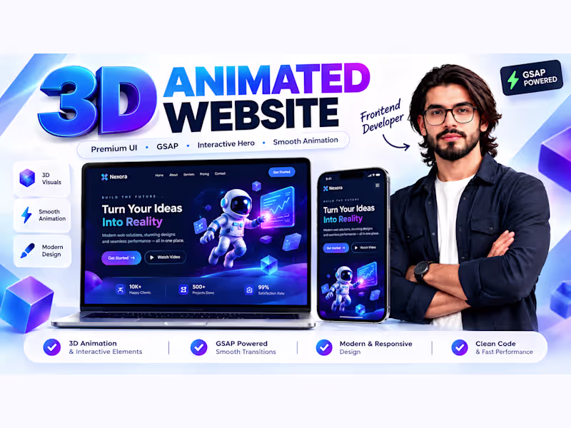 Cover image for 3D Animated Website Design & Development