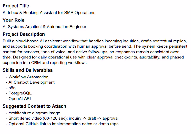 Cover image for AI Inbox & Booking Assistant