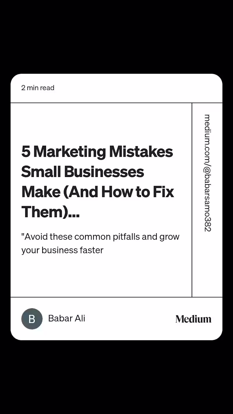 Cover image for 5 Marketing Mistakes Small Businesses