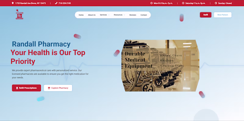 Cover image for Randall Pharmacy provides prescription refills,