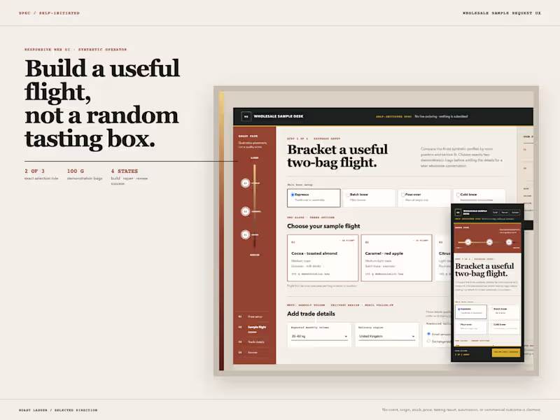 Cover image for Spec: Wholesale Coffee Sample Request UX