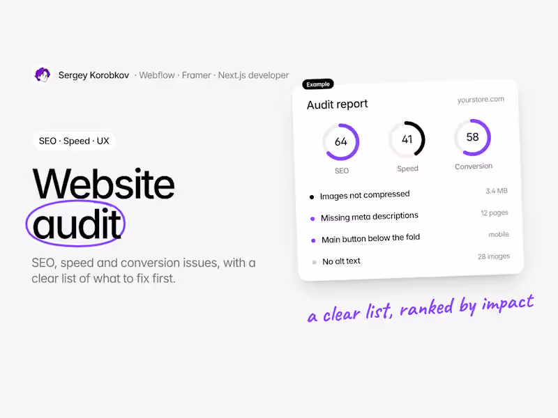 Cover image for Website Audit: SEO, Speed and Conversion
