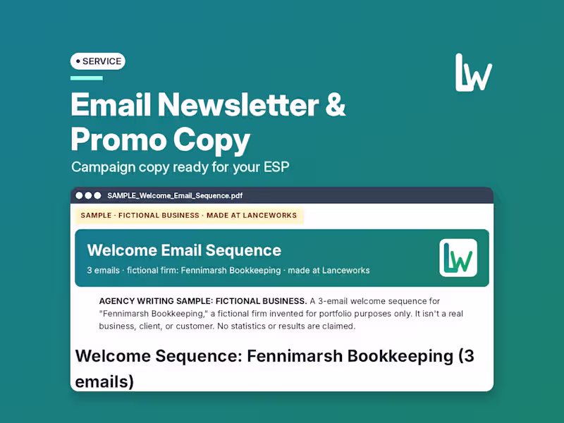 Cover image for Email Newsletter & Promo Copywriting | Ready for Your ESP