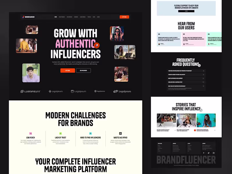 Cover image for Brandfluencer — Influencer Marketing Webflow Website Template