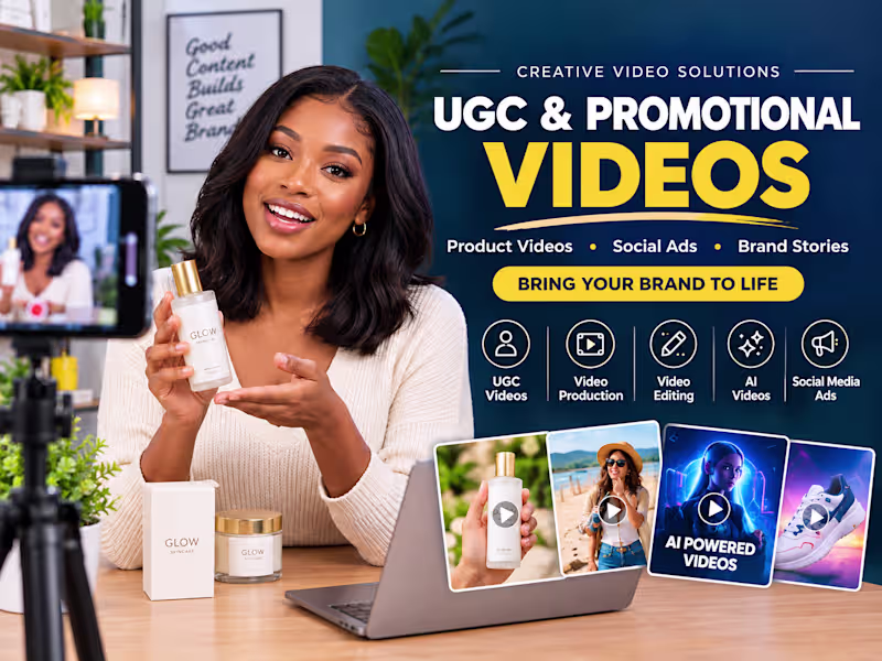Cover image for I will create engaging UGC and promotional videos for your brand