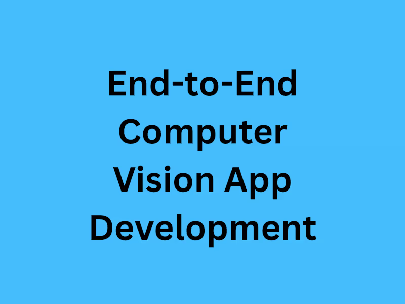 Cover image for End-to-End Computer Vision App Development