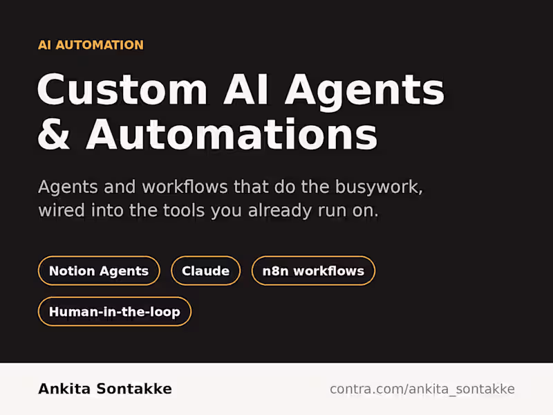 Cover image for Custom AI Agents & Automations: Notion + Claude + n8n