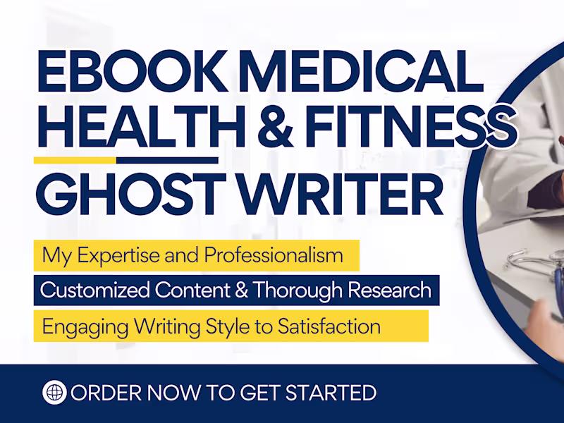 Cover image for I will write medical ebook, health & fitness ebook, ebook writer