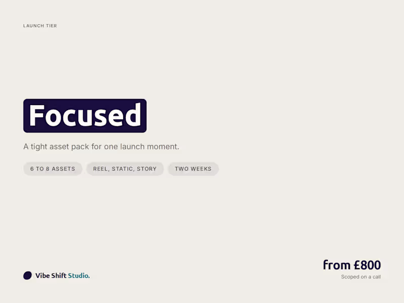 Cover image for Launch asset pack from £800