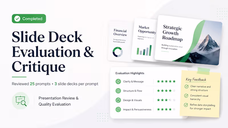 Cover image for Slide Deck Evaluation & Presentation Critique