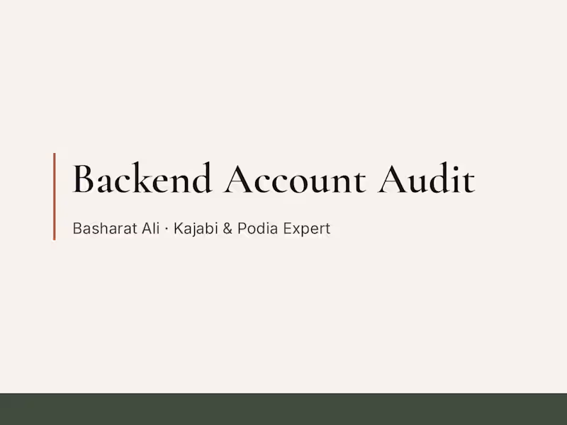 Cover image for Backend Account Audit