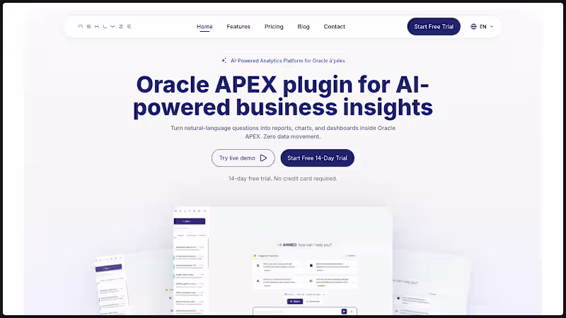 Cover image for Asklyze | Enterprise AI Analytics for Oracle Data