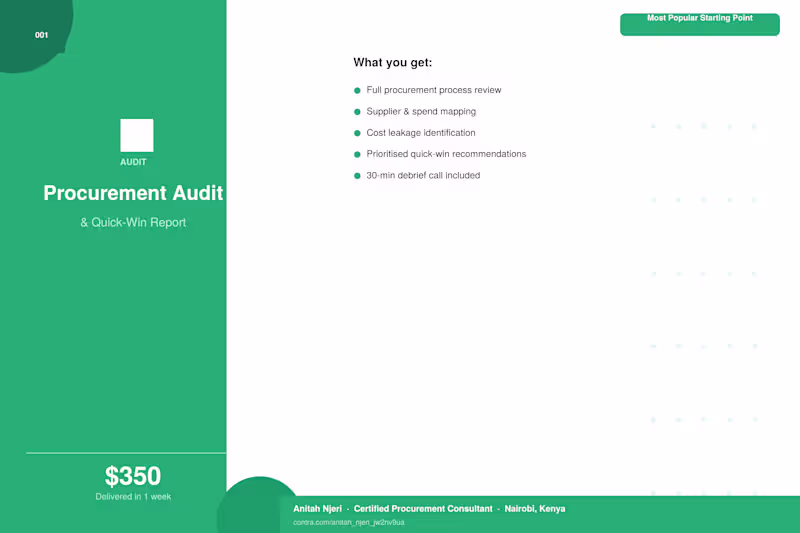 Cover image for Procurement Audit & Quick-Win Report