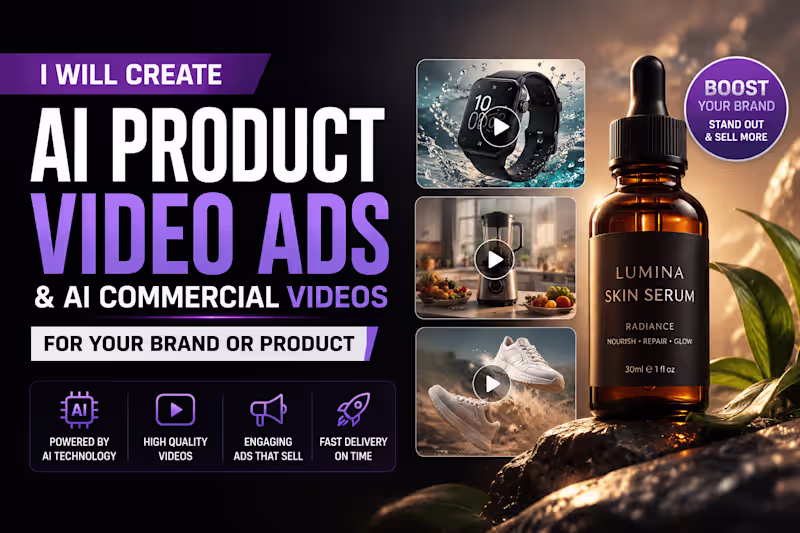Cover image for I will create AI product video ads for your Brand or Product