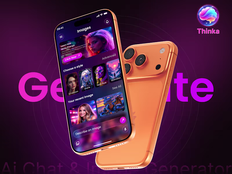 Cover image for Ai chat & image generate mobile App| UI/UX| Case study