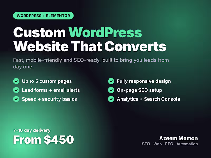 Cover image for WordPress/Elementor Website