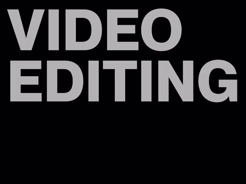 Cover image for Video Editing