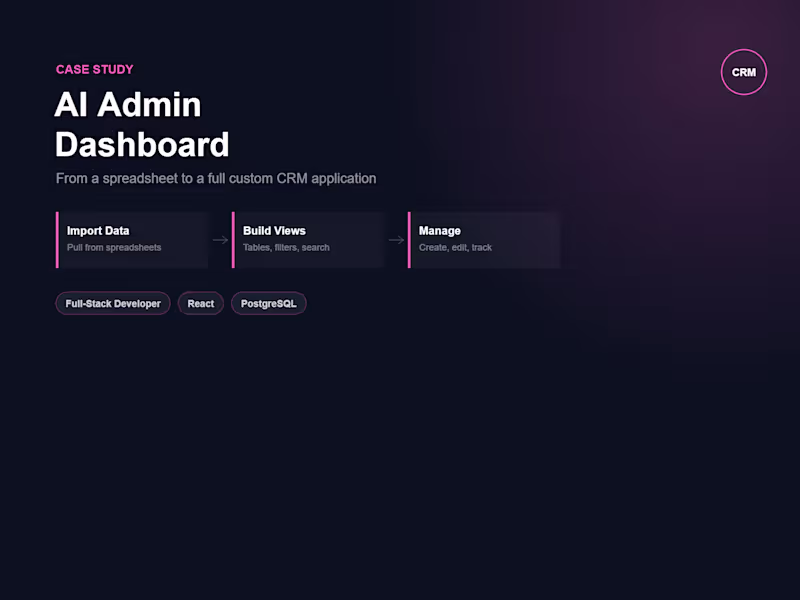 Cover image for AI Admin Dashboard — From Spreadsheet to App