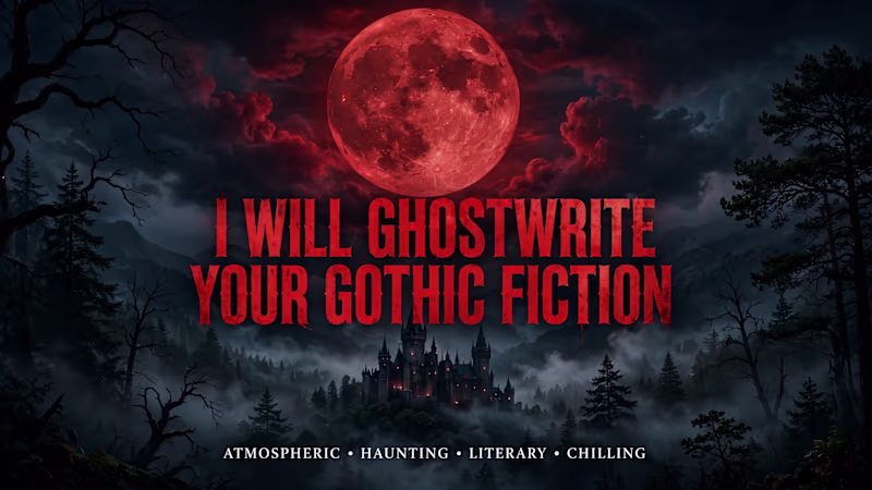 Cover image for I WILL GHOSTWRITE YOUR GOTHIC FICTION Haunting mansions. Cur...