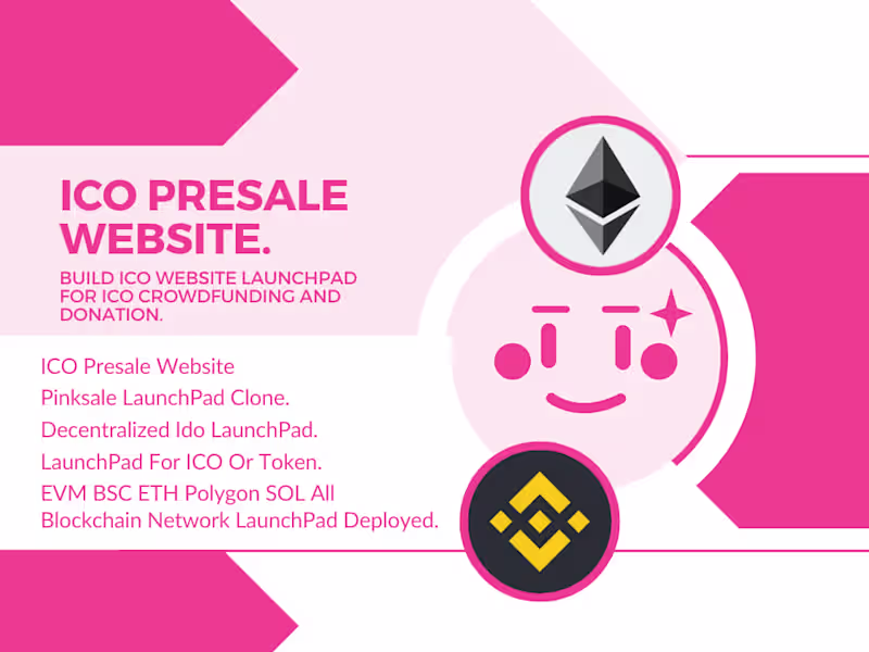 Cover image for ICO, IDO website and crypto presale website with smart contract