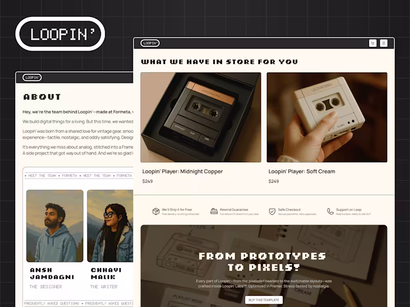 Cover image for Loopin – Framer Template Design and Development