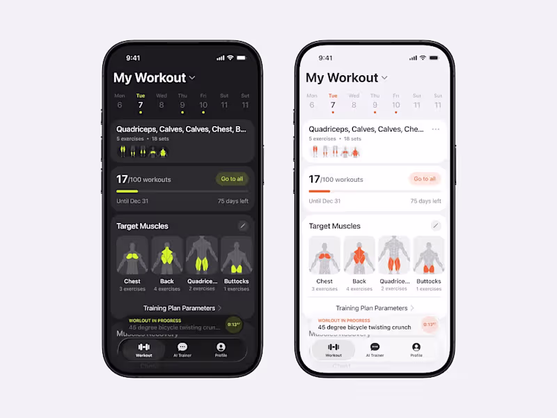 Cover image for APX Fitness App Light & Dark Mode